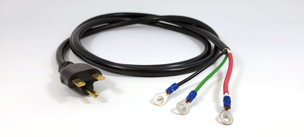 Products Appliance Cord, 208-250 volts 6 foot 14-3 AWG cord NEMA 6-15 plug, 1/4 " ring terminals