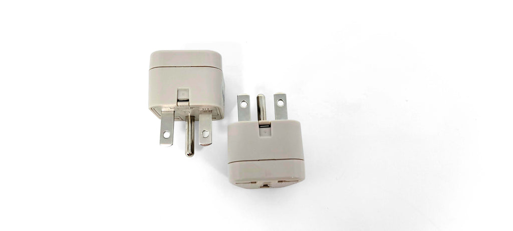 Top view of two Products International Plug Adapter 6-15 Plug to Universal Receptacle