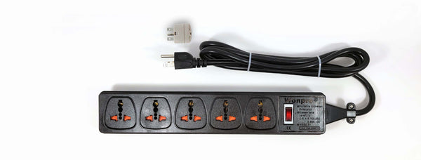 Power Strip for 220 230 240 Volt International Plugs with two  International Plug Adapter 6-15 Plug to Universal Receptacle